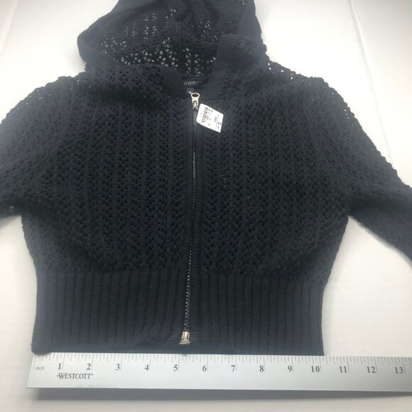 Cool Attitudes Women's Hooded Sweater Knit Size Small Black New With Tags - Picture 9 of 14